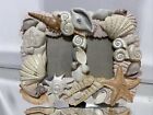 Vtg Aesthetic French Sea Shell Design Picture Frame Fits 2 @ 2.5"X3.5" W/ Glass