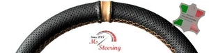 FITS LEXUS CT 11-17 PERF LEATHER STEERING WHEEL COVER BEIGE 2 STIT+BEIGE STRAP - Imagen 1 de 5