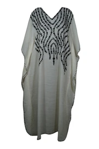 Bohemian Women's Maxi Kaftan Embellished Floral Lounger Cover Up Caftan 3XL