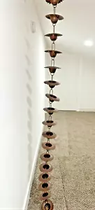 Cadena de lluvia de gran aspecto con pátina envejecida de campana bronce mirando más de 6 pies - Imagen 1 de 5