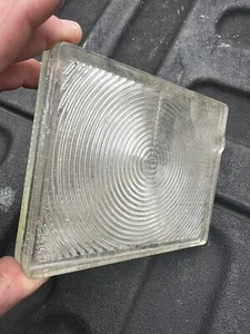 Antique Vintage hospital light glass shade panel UNIQUE & thick 6” x 4.5” x .75” - Picture 1 of 6