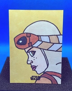 2024 Star Wars Galaxy Sketch Card REY Scavenger 1/1 Brandon Klein Nice Colors!! - Picture 1 of 2