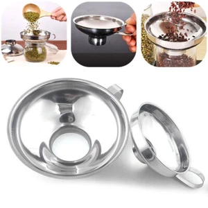 Funnel Stainless Steel Wide Neck Mouth Funnel Oil Water Spices Kitchen Tools New - Picture 1 of 13