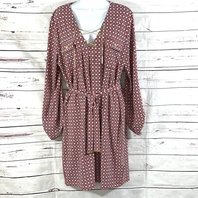 Vestido Michael Kors para mujer XL con cordones manga larga bolsillos con cinturón Foto 1 de 4