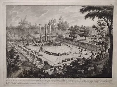 Morghen Tempio Serapide Pozzuoli Acquaforte Originale 1766 Stampa Antica Napoli • 240€