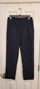 Zac & Rachel Black Polka Dot Stretch Pull-On Straight Ankle Pants Women’s Size 6 - Picture 1 of 4