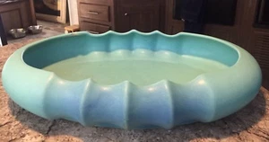 Vintage Large Van Briggle Art Pottery Oval Bowl Blue Turquoise 14" Planter - Picture 1 of 8