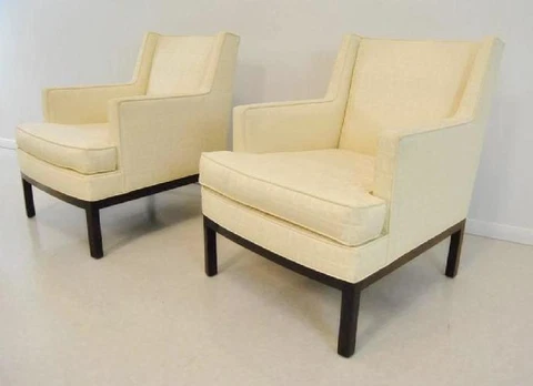 Pair of Mid-Century Modern Armchairs with Rosewood Frame by Dunbar Cover