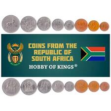 South African 8 Coin Set ½ 1 2 5 10 20 50 Cents 1 Rand 1970 - 1990