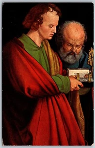 Vintage Kunst St. Peter & Paul Die vier Apostel Albrecht Dürer religiöse Postkarte - Bild 1 von 2