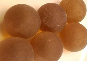 Glass Marbles 1" - 12oz bag Frosted coffee marbles 16pcs - Picture 1 of 2