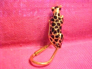 Vtg Spotted Leopard Gold Tone SPOTTED KEY CHAIN Jackie Collins Jewelry - Picture 1 of 3