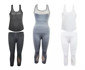 Set Pantaloni Canotta Donna Quick Dry Active Cool Palestra Fitness Leggings (GPYS104) - Foto 1 di 12