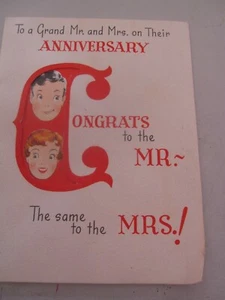 Vintage Wedding Gibson Anniversary Card 1960's - Picture 1 of 11