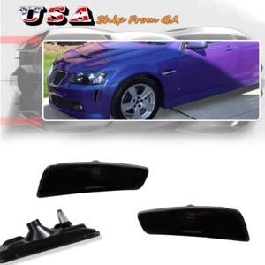 For 2008 2009 Pontiac G8 GT GXP Smoke Front Bumper Side Marker Lights Housings - Picture 1 of 8