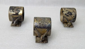 1Z Set Of 3 Antique Victorian Dove Napkin Rings Meriden B. Company 146 Mark - Picture 1 of 8