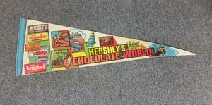 Banderín de fieltro vintage Herseys Park PA Herseys Chocolate World - Barras de caramelo - Imagen 1 de 2