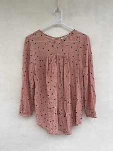 💥 COUNTRY ROAD GEOMETRIC SMOCKED Blouse Shirt Tee FLORAL 10 S - Picture 1 of 4