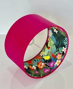 New HQ double sided hot pink and toucan bird botanical print LAMP &ceiling shade - Picture 1 of 6