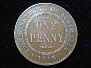 Moneda KGV escasa australiana 1915 penique 6 perlas diamante en muy buen estado (TA06) - Imagen 1 de 2