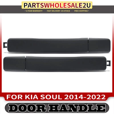 2x Manija de puerta exterior negra imprimada para conductor trasero y pasajero para Kia Soul 14-19 Foto 1 de 4