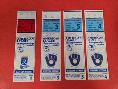 (3) 1982 Milwaukee  BREWERS  A.l.c.s.  And A 1984 A.l. C.s. Ticket Stubs  - Image 1 of 3