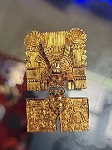 VINTAGE PRE COLUMBIAN STYLE STERLING SILVER FIGURE PORTRAIT BROOCH PENDANT PIN - Picture 1 of 4