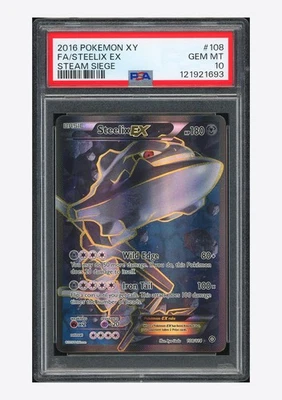 Pokemon PSA 10 Steelix EX Full Art 2016 108/114 Steam Siege English - Image 1 of 2