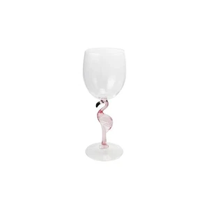 Creative Co-op Acrylic Wine Glass with Flamingo Stem, Pink & Black Novelty Glass - Picture 1 of 1