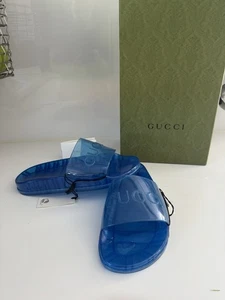 nagelneue, coole, blaue Sandalen/ Latschen v. Gucci in Gr. 37/38 - Bild 1 von 6