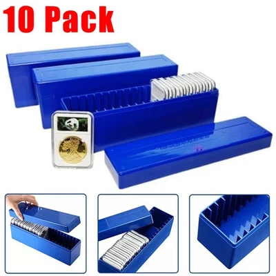 10PC Plastic Storage Box Case 20 Slab Coin Holder Tray for PCGS NGC PCCB PMGab - Image 1 of 4