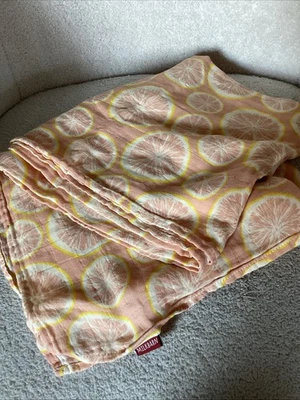 Milkbarn Lemon slice Fruit Muslin Organic Cotton Baby Blanket Swaddle 47" - Image 1 of 3