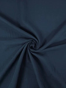 Petrol Navy Double Gauze Fabric - Picture 1 of 4