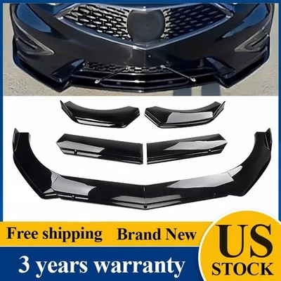 Front Bumper Lip Spoiler Splitter Body Kit Gloss Black For Acura ILX 2000-2024 - Image 1 of 4