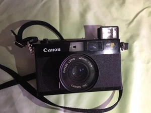 Vintage Canon A35F 35mm Rangefinder Film Camera 40mm f/2.8 Built-In Flash 1978 - Picture 1 of 9