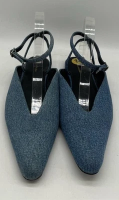 Balenciaga Denim Punta Punta Slingback Plano Talla 38 Foto 1 de 4
