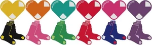 CROSS STITCH+ CRAFT 2 PATTERNS MLB Baseball Boston Red Sox Logo Socks Heart - Picture 1 of 17