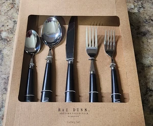 Rae Dunn Magenta Artisan  Enjoy Savor Taste Yum Teaspoon Set Unused Flatware - Picture 1 of 2