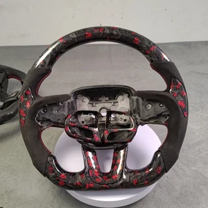 Carbon fiber Steering Wheel Fit Dodge Charger Hellcat Jeep SRT8 2015+ - Picture 1 of 3