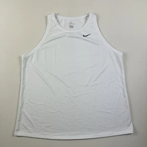 Nike Tee Dri Fit Sleeveless Tank Top White Women’s XL Gym Train Running Active - Picture 1 of 8