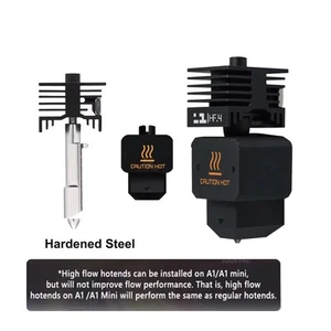 Hardened Steel Nozzle High Flow Hotend Kit For Bambu Lab H2D/A1/A1 Mini - Picture 1 of 20