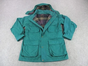 Chaqueta Parka DE COLECCIÓN Eddie Bauer Para Hombre Mediana Verde Con Capucha Forrada de Lana Campo Años 90 - Imagen 1 de 10