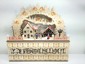 Christmas Advent Wood Cut Out Calendar LED Lighted 2020 Martha Stewart NEW - Bild 1 von 14