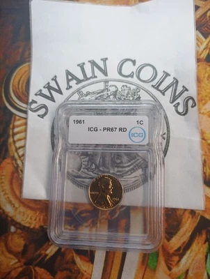 1961 Lincoln Memorial Cent NGC PR67RD ICG EQ111 - Image 1 of 2