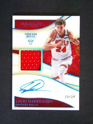 2019-20 Panini Immaculate Lauri Markkanen Patch Auto /24 - Image 1 of 4