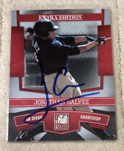 2010 Donruss Elite Extra JONATHAN GALVEZ Rookie RC On Card Hand Signed Auto - Picture 1 of 1