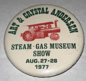Spilla spilla pulsante Art Crystal Anderson motore a gas a vapore museo spettacolo 1977 - Foto 1 di 2