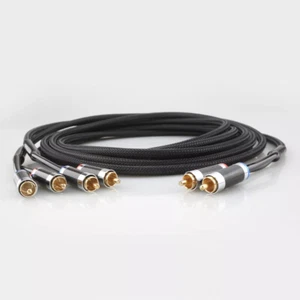 4N OFC Copper Cord 2 RCA to Splitter 4 Male RCA HiFi Audio Cable Amplifier Wire - Picture 1 of 8