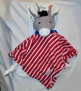 NEW Kathe Kruse Donkey Mule Lovey Security Blanket Stripe Red White Blue Knot - Picture 1 of 12