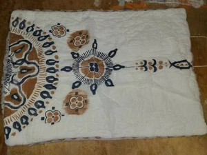 Urban Outfitters "Blue/Brown Medallion" Quilted Standard Pillow Sham - Picture 1 of 6